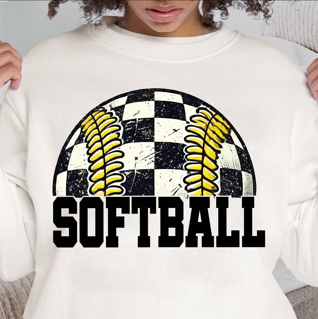 Softball checkered - t-shirt