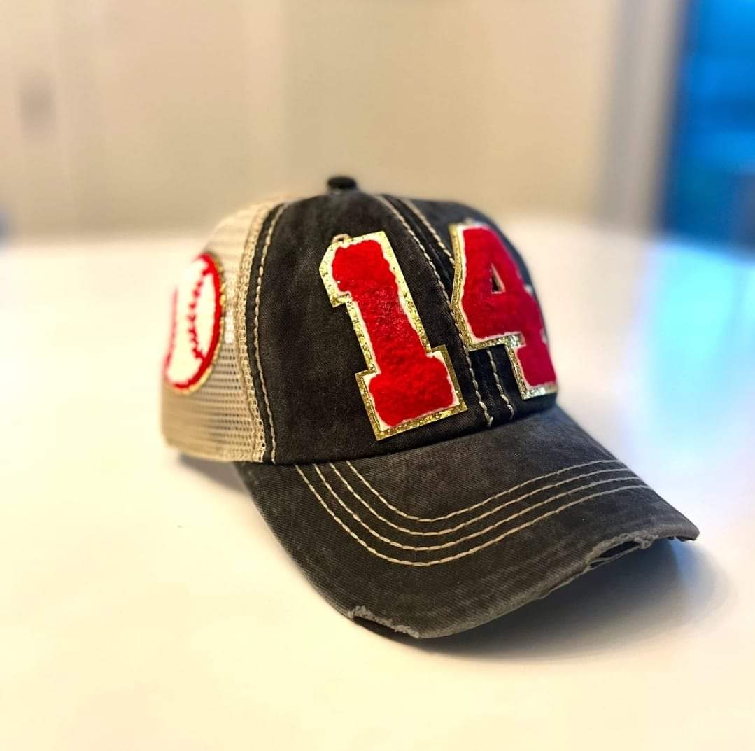 Numbered Distressed Hats